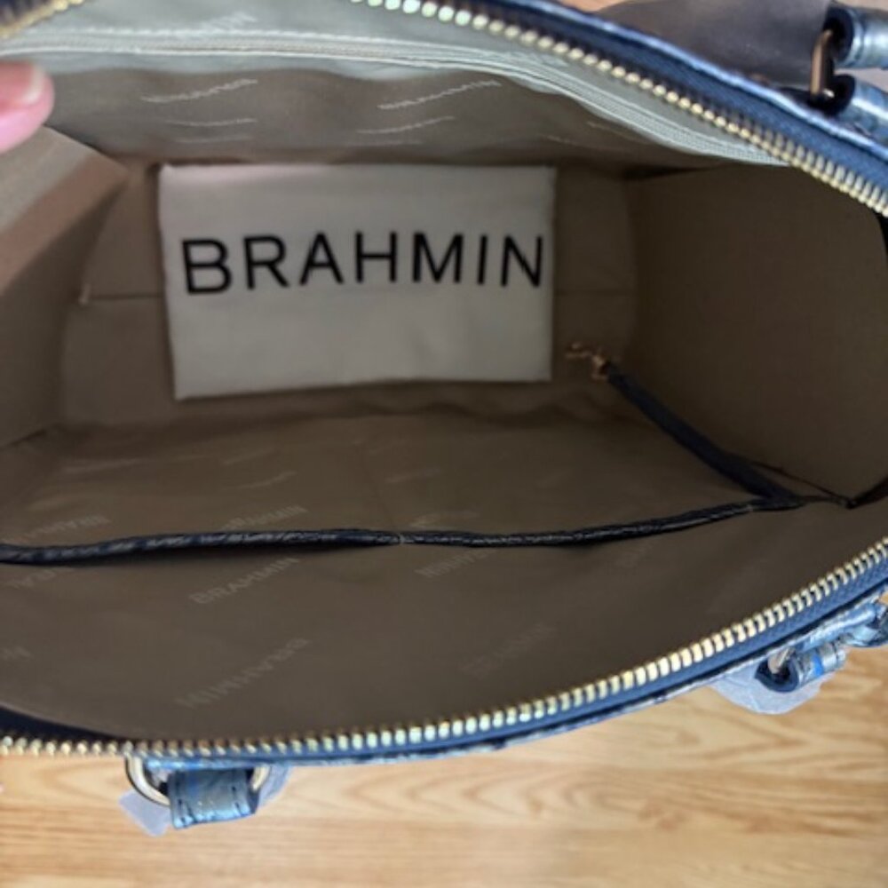 Brahmin Large Duxbury Satchel Serenity Blue Ombre Melbourne Leather Retail $325 - Picture 7 of 9